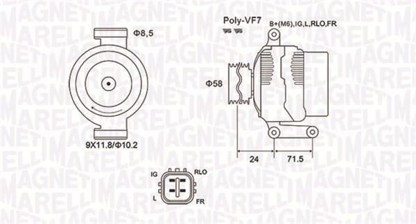 MAGNETI MARELLI Alternátor 063731965010 1