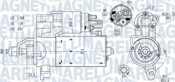 MAGNETI MARELLI Štartér 063721563510 1