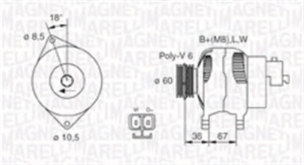 MAGNETI MARELLI Alternátor 063731521010 1