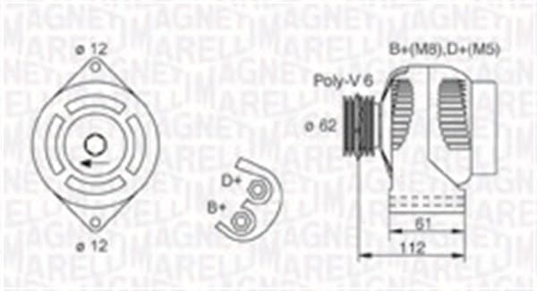 MAGNETI MARELLI Alternátor 063731884010 1
