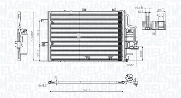 MAGNETI MARELLI Kondenzátor klimatizácie 350203770000 1