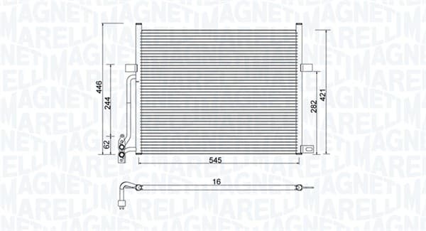 MAGNETI MARELLI Kondenzátor klimatizácie 350203776000 1