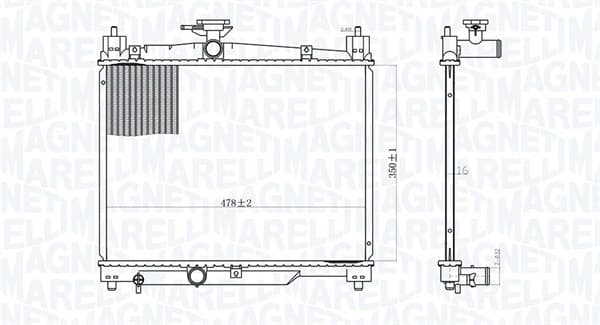 MAGNETI MARELLI Chladič motora 350213164800 1