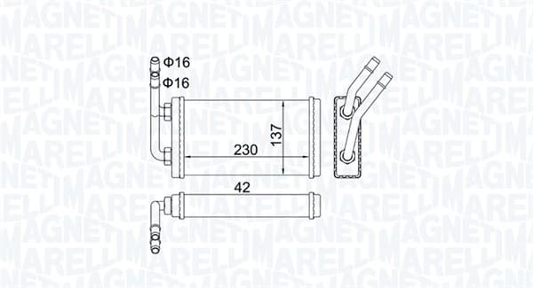 MAGNETI MARELLI Výmenník tepla vnútorného kúrenia 350218406000 1