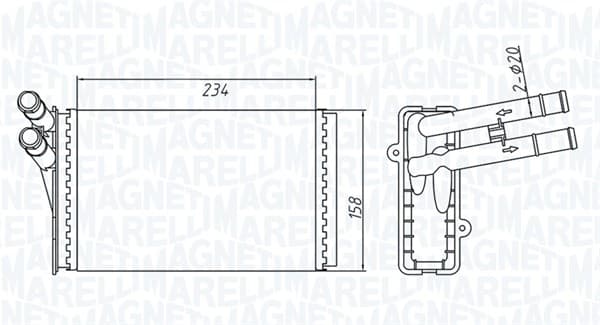 MAGNETI MARELLI Výmenník tepla vnútorného kúrenia 350218409000 1