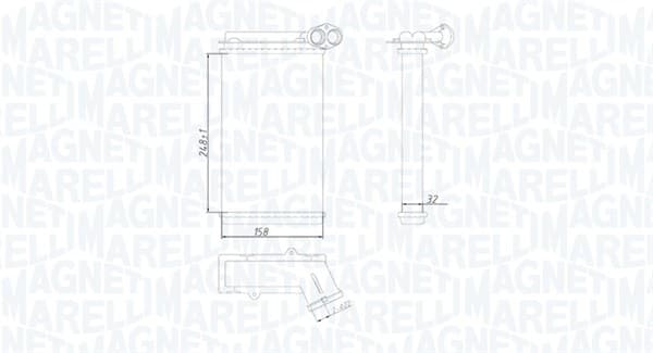 MAGNETI MARELLI Výmenník tepla vnútorného kúrenia 350218422000 1