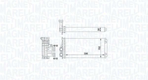 MAGNETI MARELLI Výmenník tepla vnútorného kúrenia 350218435000 1