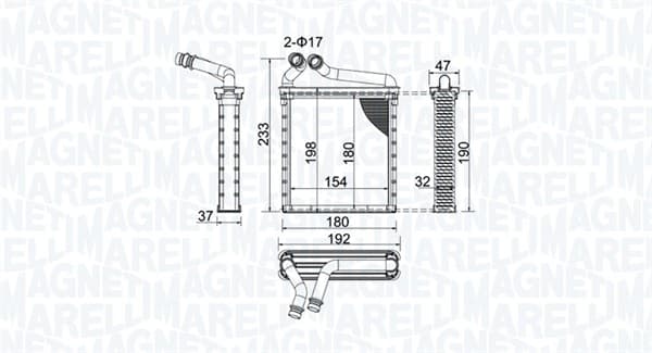 MAGNETI MARELLI Výmenník tepla vnútorného kúrenia 350218442000 1