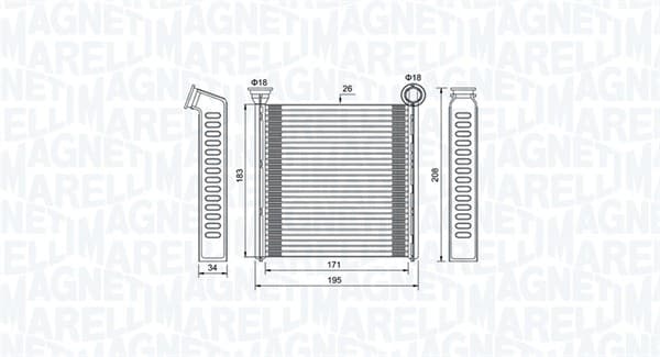 MAGNETI MARELLI Výmenník tepla vnútorného kúrenia 350218448000 1