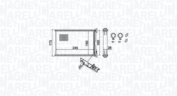 MAGNETI MARELLI Výmenník tepla vnútorného kúrenia 350218455000 1