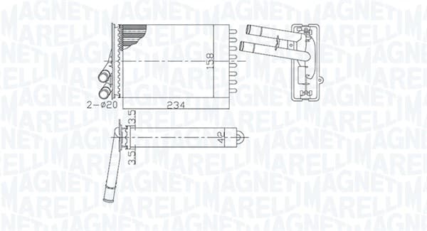 MAGNETI MARELLI Výmenník tepla vnútorného kúrenia 350218462000 1