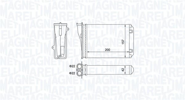 MAGNETI MARELLI Výmenník tepla vnútorného kúrenia 350218463000 1