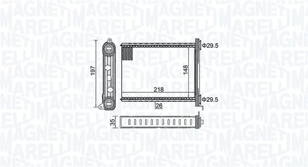 MAGNETI MARELLI Výmenník tepla vnútorného kúrenia 350218464000 1