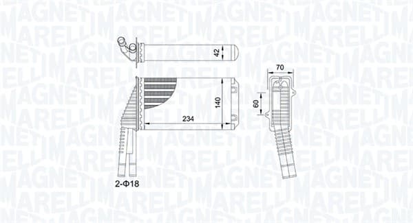 MAGNETI MARELLI Výmenník tepla vnútorného kúrenia 350218467000 1