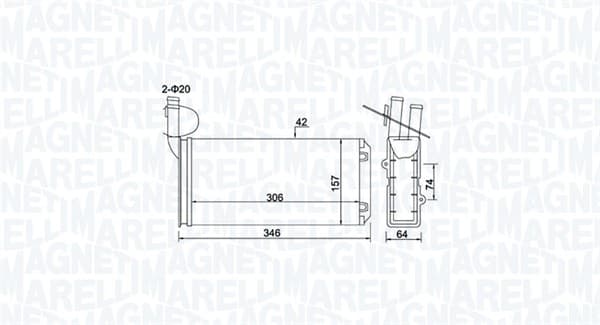 MAGNETI MARELLI Výmenník tepla vnútorného kúrenia 350218474000 1