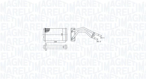 MAGNETI MARELLI Výmenník tepla vnútorného kúrenia 350218477000 1