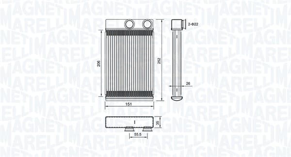 MAGNETI MARELLI Výmenník tepla vnútorného kúrenia 350218478000 1