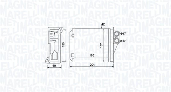 MAGNETI MARELLI Výmenník tepla vnútorného kúrenia 350218481000 1