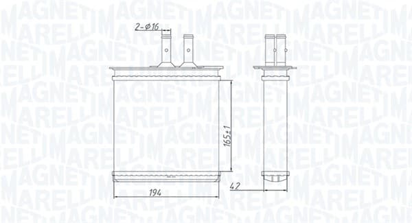 MAGNETI MARELLI Výmenník tepla vnútorného kúrenia 350218493000 1