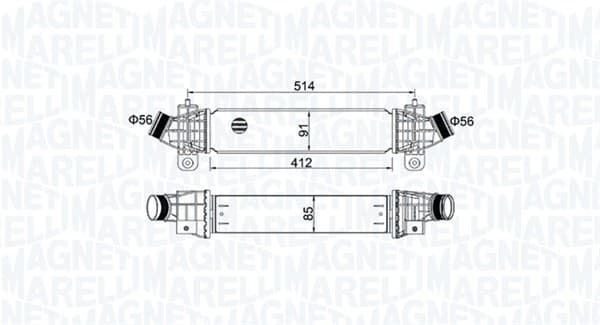 MAGNETI MARELLI Chladič plniaceho vzduchu 351319204970 1