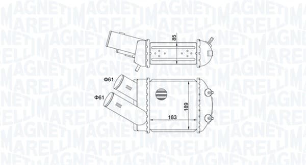 MAGNETI MARELLI Chladič plniaceho vzduchu 351319205150 1