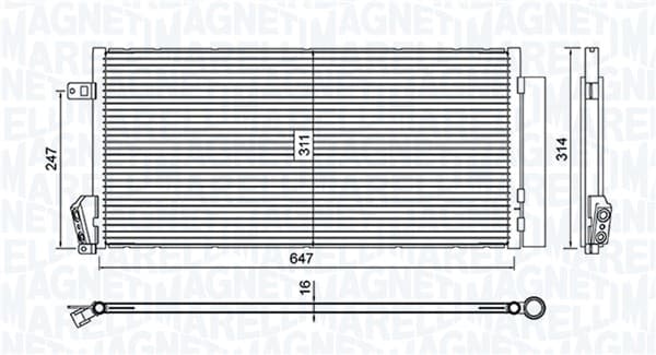 MAGNETI MARELLI Kondenzátor klimatizácie 350203619000 1