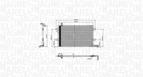 MAGNETI MARELLI Kondenzátor klimatizácie 350203840000 1