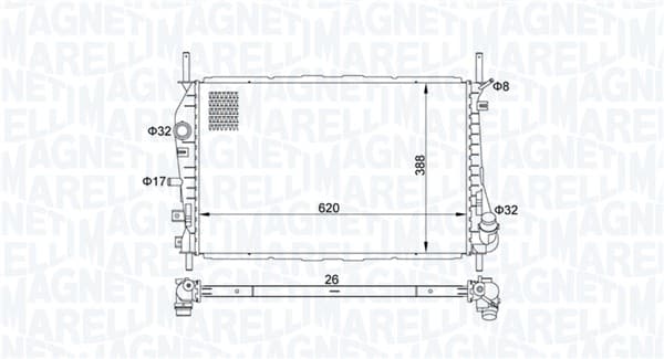 MAGNETI MARELLI Chladič motora 350213177600 1