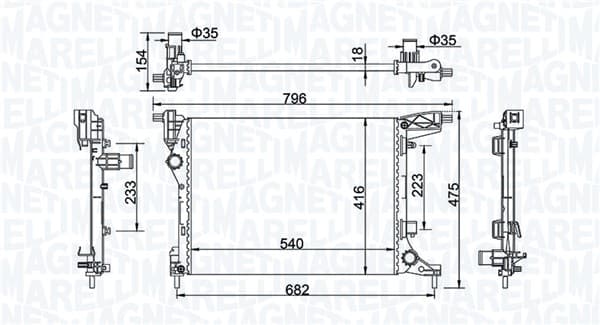MAGNETI MARELLI Chladič motora 350213203300 1