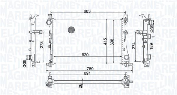 MAGNETI MARELLI Chladič motora 350213203400 1