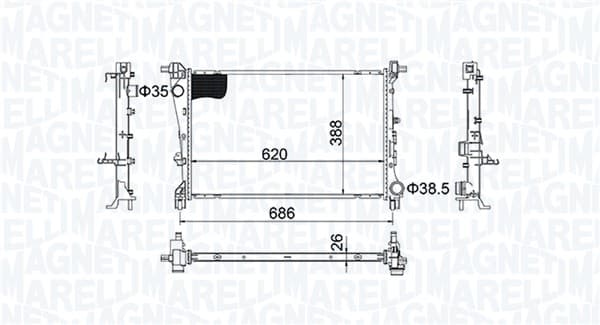 MAGNETI MARELLI Chladič motora 350213203800 1