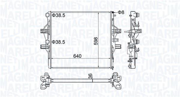 MAGNETI MARELLI Chladič motora 350213204700 1