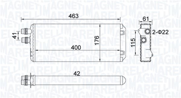 MAGNETI MARELLI Výmenník tepla vnútorného kúrenia 350218325000 1