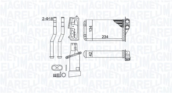 MAGNETI MARELLI Výmenník tepla vnútorného kúrenia 350218466000 1