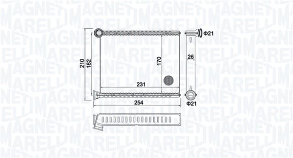 MAGNETI MARELLI Výmenník tepla vnútorného kúrenia 350218473000 1