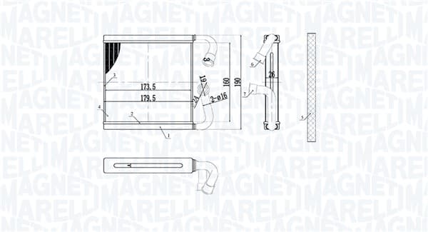 MAGNETI MARELLI Výmenník tepla vnútorného kúrenia 350218523000 1