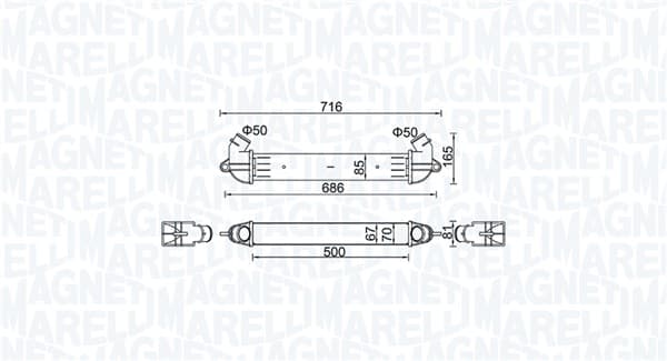 MAGNETI MARELLI Chladič plniaceho vzduchu 351319204610 1