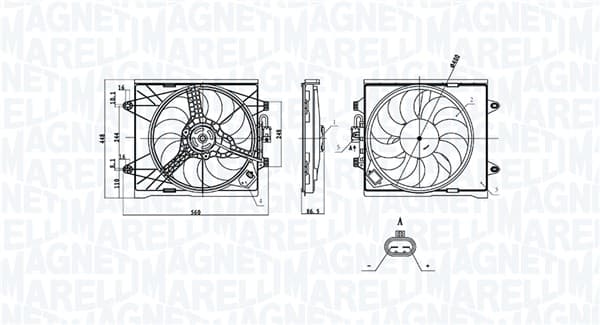 MAGNETI MARELLI Ventilátor chladenia motora 069422893010 1