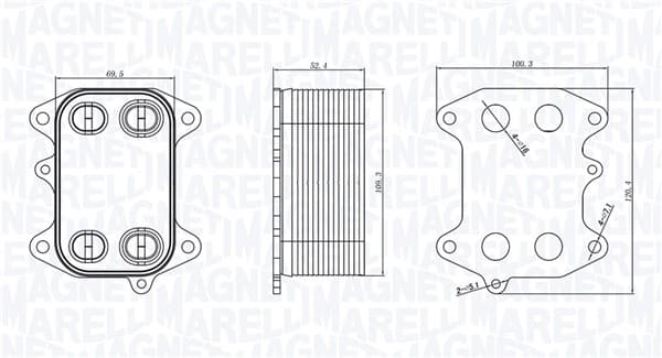 MAGNETI MARELLI Chladič motorového oleja 350300003300 1