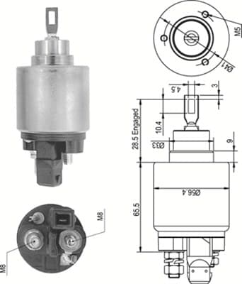 MAGNETI MARELLI Elektromagnetický spínač pre štartér 940113050343 1