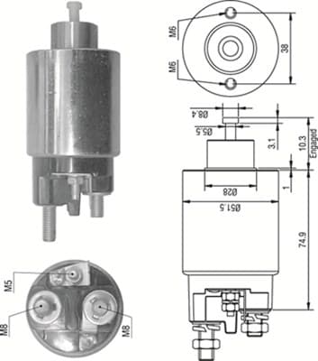 MAGNETI MARELLI Elektromagnetický spínač pre štartér 940113050354 1