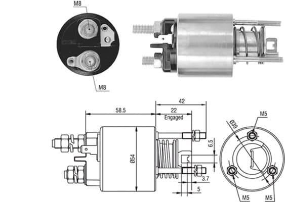 MAGNETI MARELLI Elektromagnetický spínač pre štartér 940113050384 1