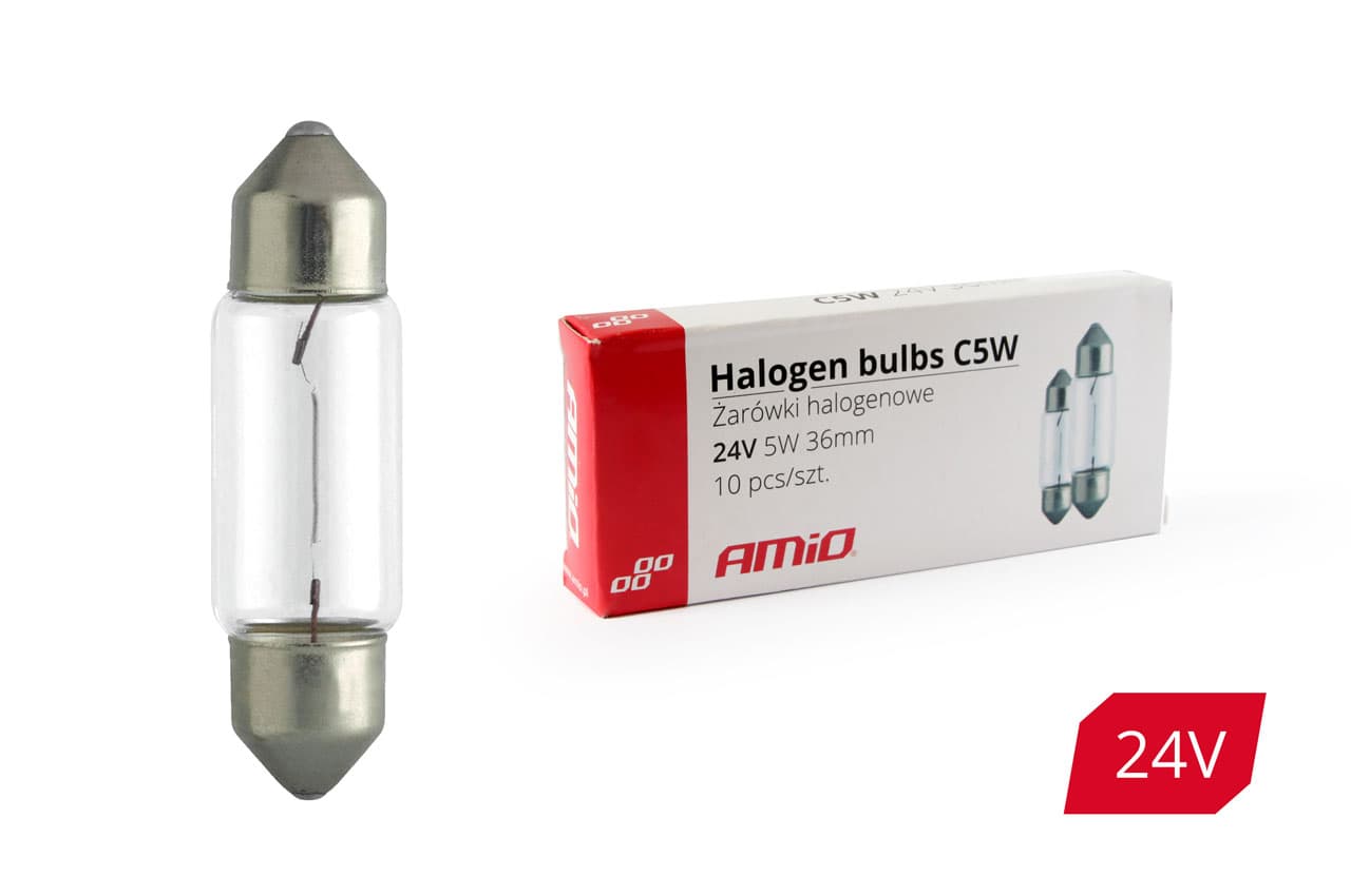 Halogénové žiarovky C5W Festoon 36mm 24V 10ks