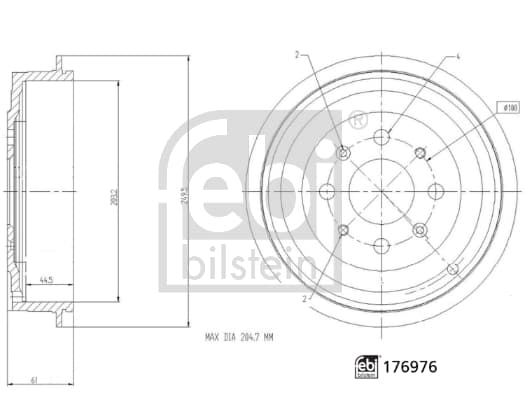 FEBI BILSTEIN Brzdový bubon 176976 1