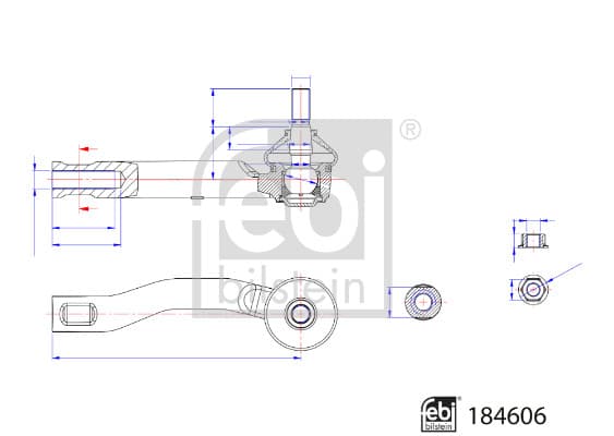 FEBI BILSTEIN Hlava/čap spojovacej tyče riadenia 184606 1