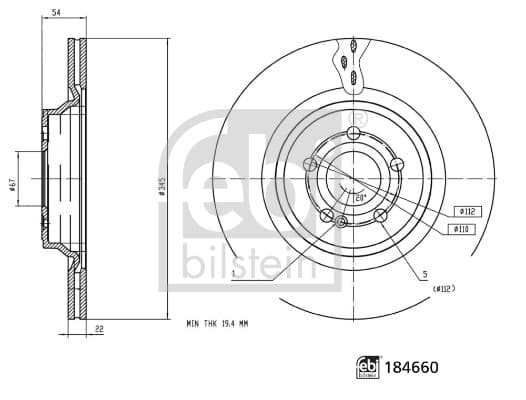 FEBI BILSTEIN Brzdový kotúč 184660 1