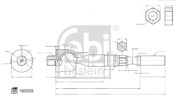 FEBI BILSTEIN Axiálny čap tiahla riadenia 185059 1