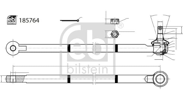 FEBI BILSTEIN Hlava/čap spojovacej tyče riadenia 185764 1
