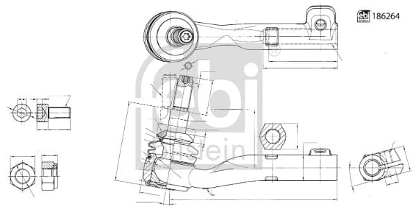 FEBI BILSTEIN Hlava/čap spojovacej tyče riadenia 186264 1