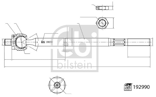 FEBI BILSTEIN Axiálny čap tiahla riadenia 192990 1